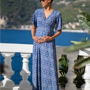 Seraphine Blue Floral Maxi Dress